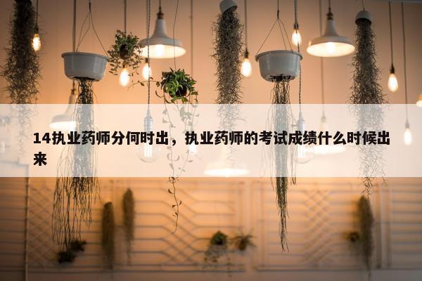 14执业药师分何时出，执业药师的考试成绩什么时候出来