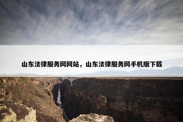 山东法律服务网网站，山东法律服务网手机版下载
