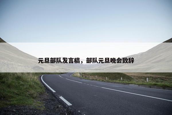 元旦部队发言稿，部队元旦晚会致辞