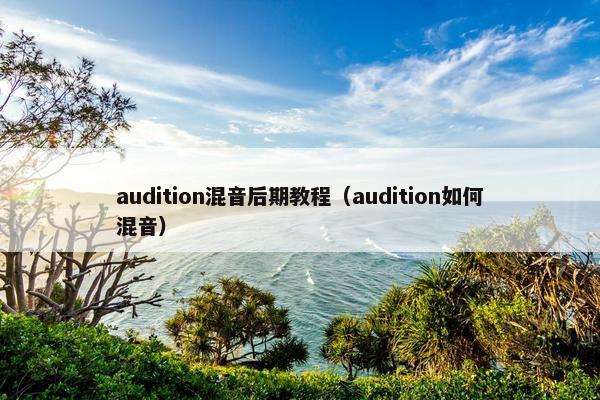 audition混音后期教程（audition如何混音）