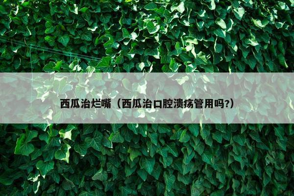 西瓜治烂嘴（西瓜治口腔溃疡管用吗?）