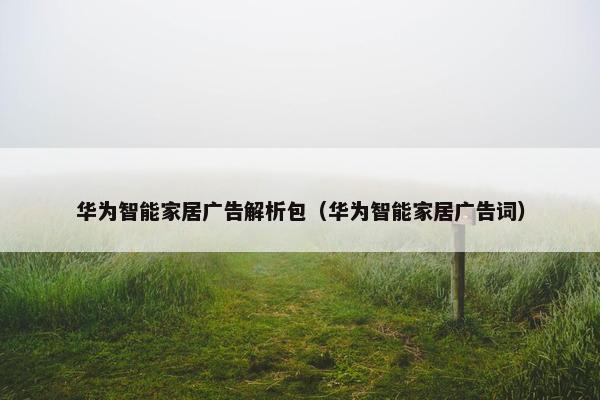 华为智能家居广告解析包（华为智能家居广告词）