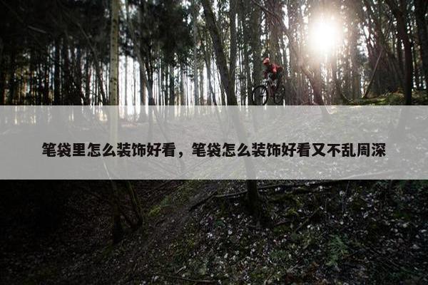 笔袋里怎么装饰好看，笔袋怎么装饰好看又不乱周深