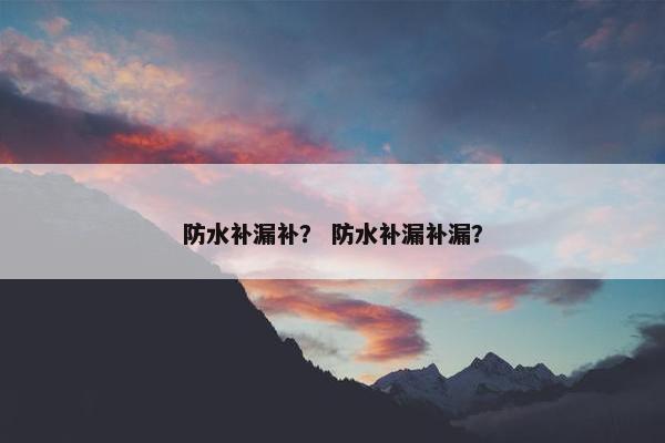 防水补漏补？ 防水补漏补漏？