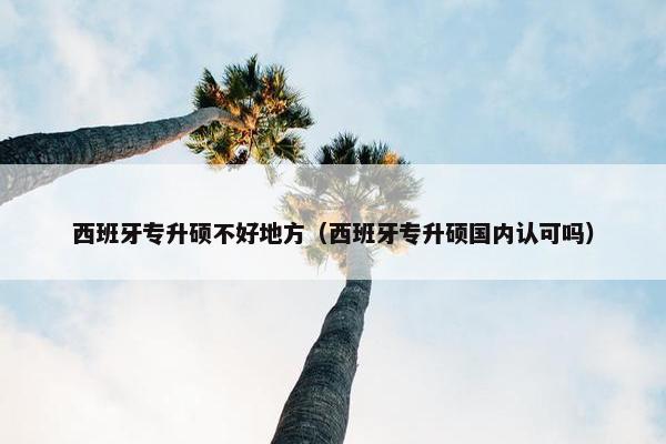 西班牙专升硕不好地方（西班牙专升硕国内认可吗）