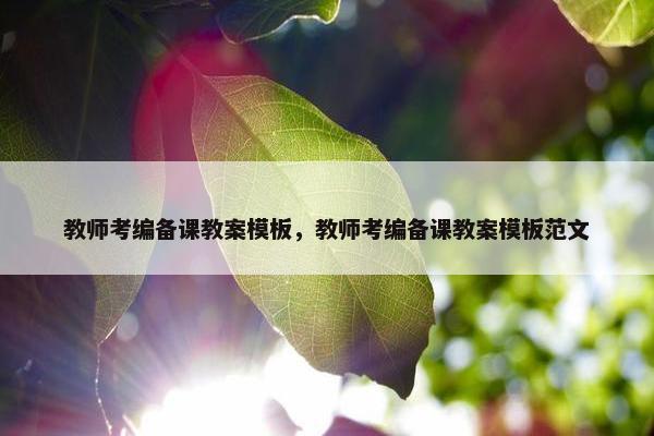 教师考编备课教案模板，教师考编备课教案模板范文