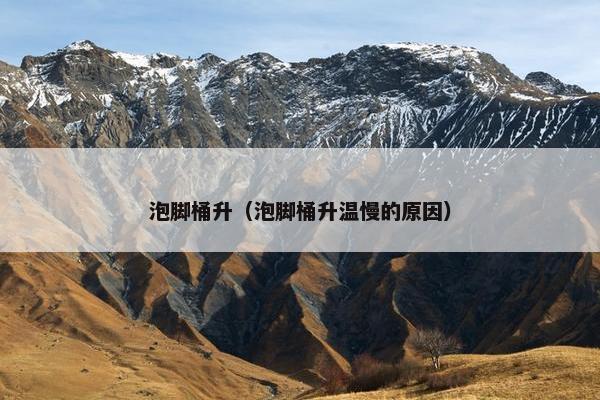 泡脚桶升（泡脚桶升温慢的原因）
