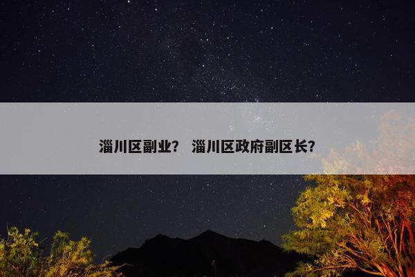 淄川区副业？ 淄川区政府副区长？