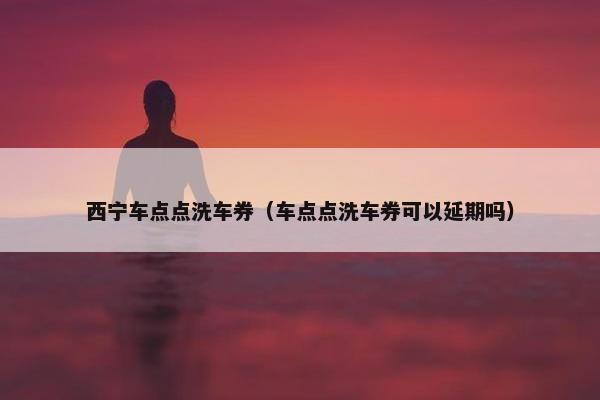 西宁车点点洗车券（车点点洗车券可以延期吗）