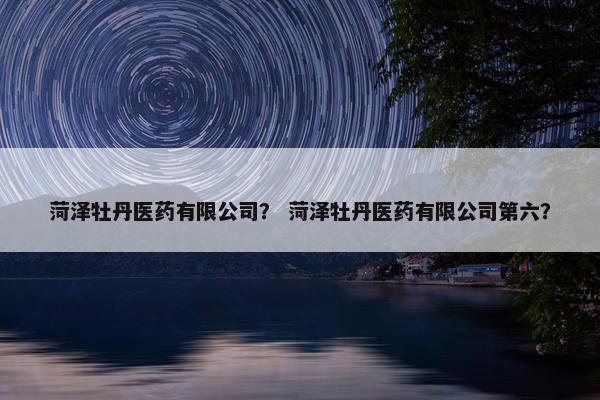 菏泽牡丹医药有限公司？ 菏泽牡丹医药有限公司第六？