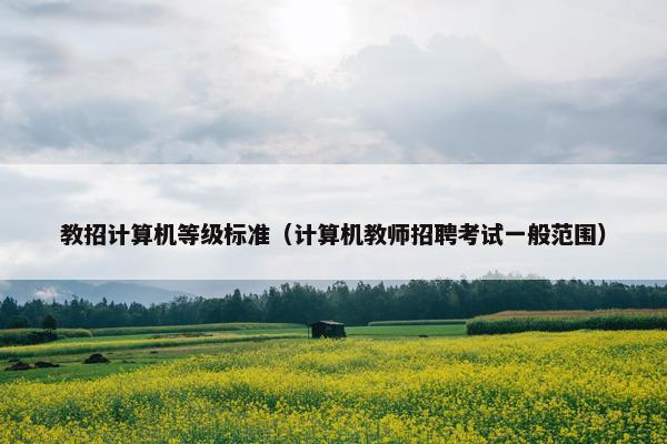 教招计算机等级标准（计算机教师招聘考试一般范围）