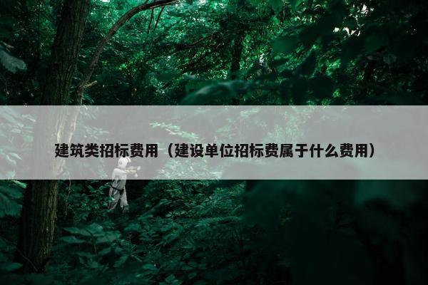 建筑类招标费用（建设单位招标费属于什么费用）