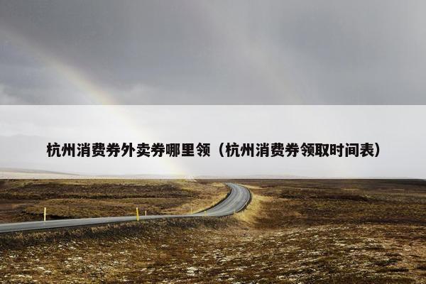 杭州消费券外卖券哪里领（杭州消费券领取时间表）