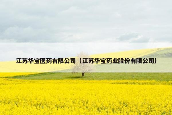 江苏华宝医药有限公司（江苏华宝药业股份有限公司）
