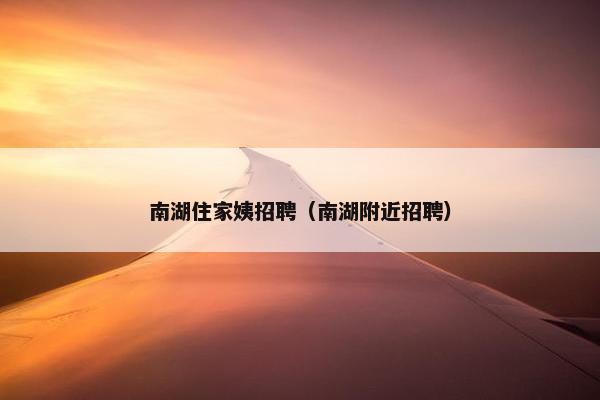 南湖住家姨招聘（南湖附近招聘）
