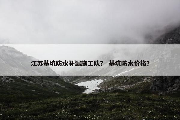 江苏基坑防水补漏施工队？ 基坑防水价格？