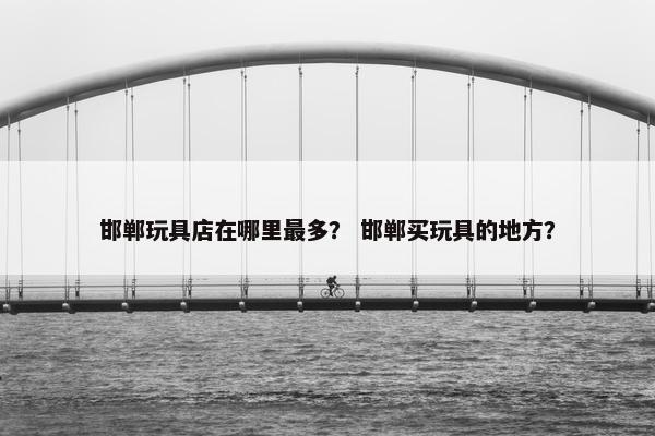 邯郸玩具店在哪里最多？ 邯郸买玩具的地方？