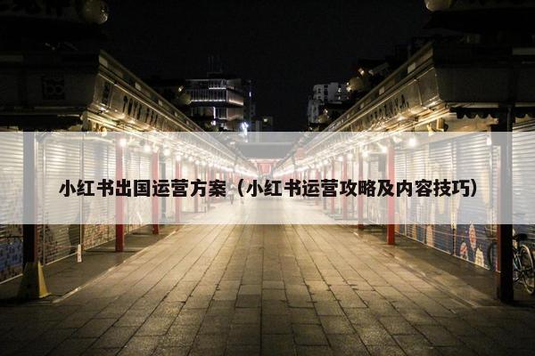小红书出国运营方案（小红书运营攻略及内容技巧）