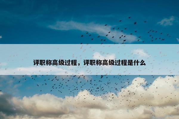 评职称高级过程，评职称高级过程是什么