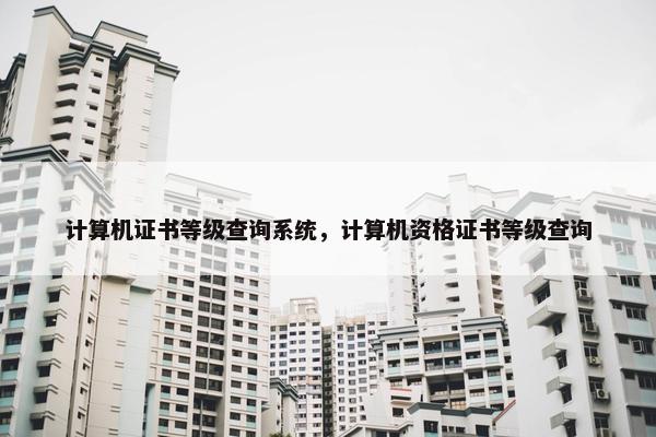 计算机证书等级查询系统，计算机资格证书等级查询