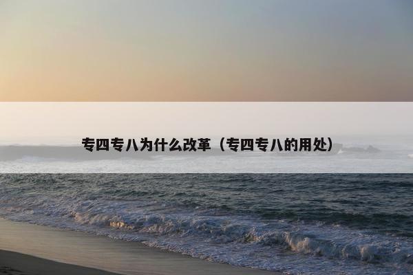 专四专八为什么改革（专四专八的用处）