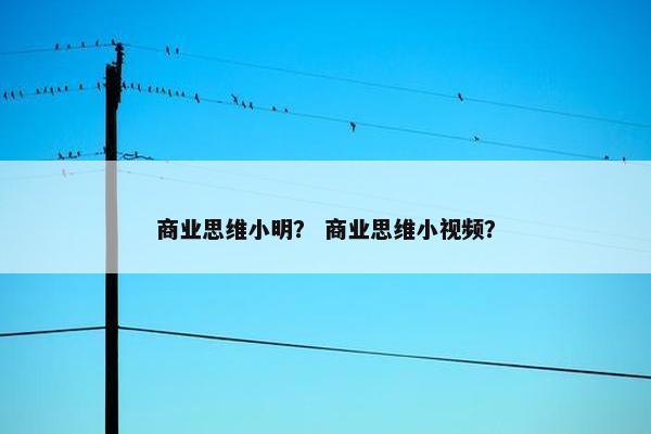 商业思维小明？ 商业思维小视频？