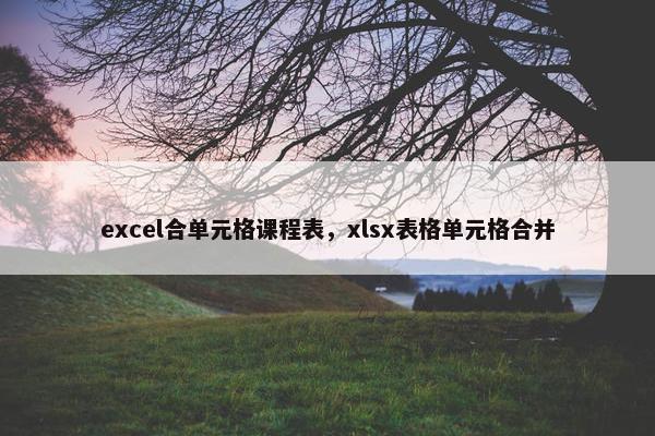 excel合单元格课程表，xlsx表格单元格合并