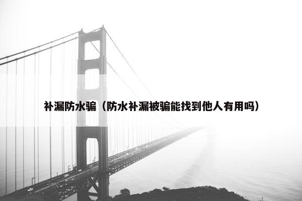 补漏防水骗（防水补漏被骗能找到他人有用吗）