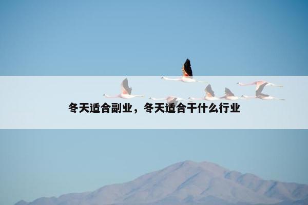 冬天适合副业，冬天适合干什么行业