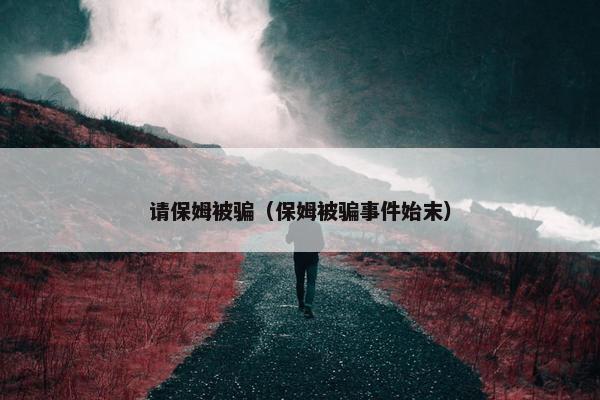 请保姆被骗（保姆被骗事件始末）