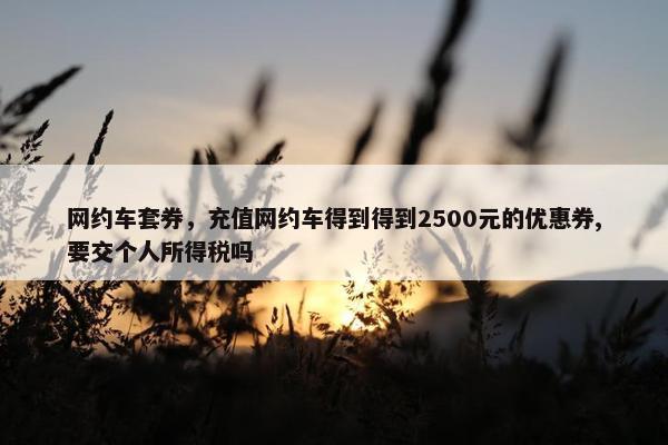 网约车套券，充值网约车得到得到2500元的优惠券,要交个人所得税吗