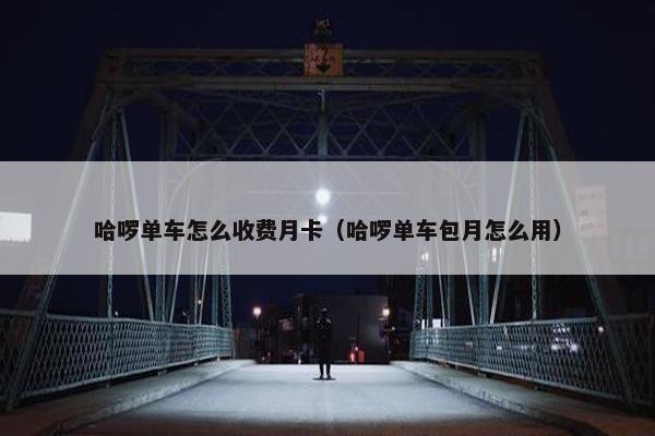 哈啰单车怎么收费月卡（哈啰单车包月怎么用）