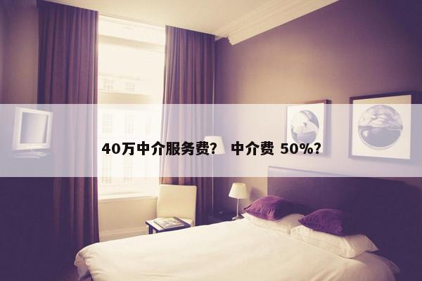 40万中介服务费？ 中介费 50%？