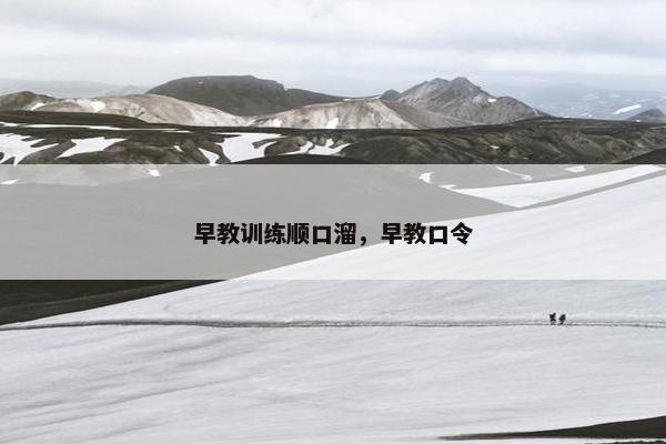 早教训练顺口溜，早教口令