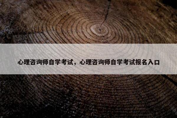 心理咨询师自学考试，心理咨询师自学考试报名入口