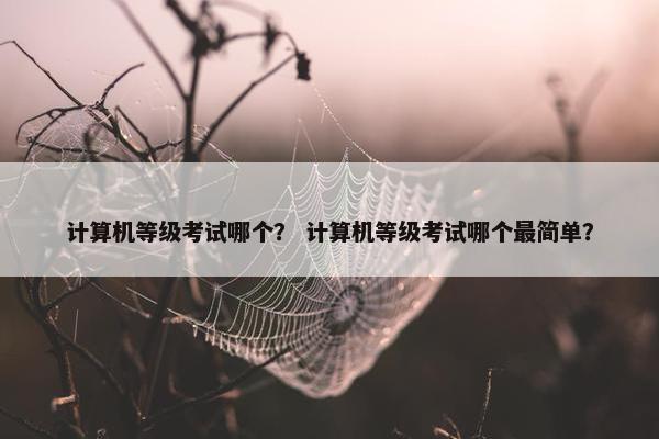 计算机等级考试哪个？ 计算机等级考试哪个最简单？