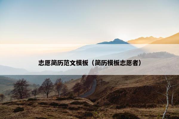 志愿简历范文模板（简历模板志愿者）