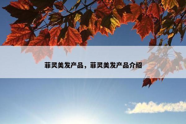 菲灵美发产品，菲灵美发产品介绍