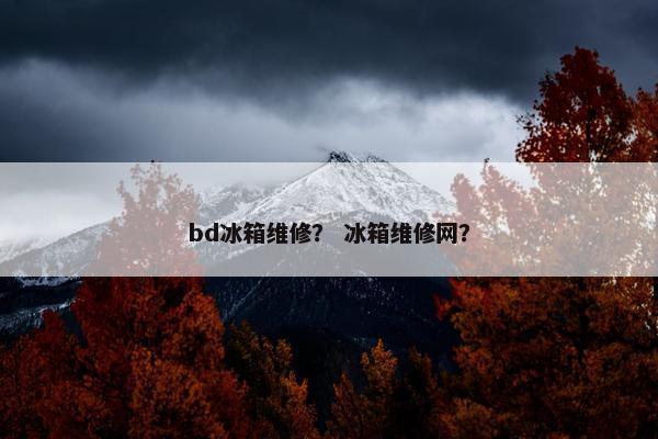 bd冰箱维修？ 冰箱维修网？