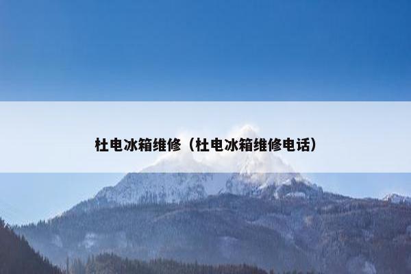杜电冰箱维修（杜电冰箱维修电话）