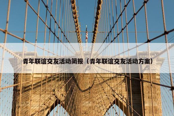 青年联谊交友活动简报（青年联谊交友活动方案）
