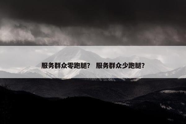 服务群众零跑腿？ 服务群众少跑腿？