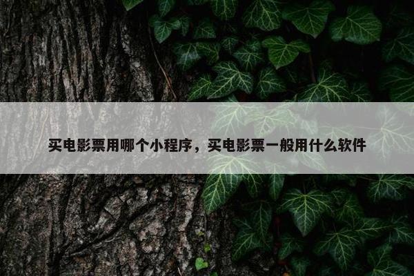买电影票用哪个小程序，买电影票一般用什么软件