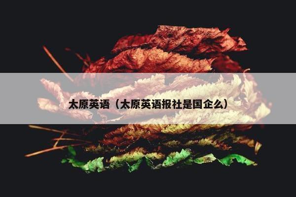 太原英语（太原英语报社是国企么）