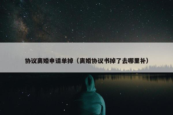 协议离婚申请单掉（离婚协议书掉了去哪里补）
