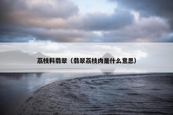 荔枝料翡翠(翡翠荔枝肉是什么意思) 荔枝料翡翠(翡翠荔枝肉是什么意思)