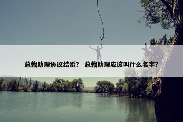 总裁助理协议结婚？ 总裁助理应该叫什么名字？