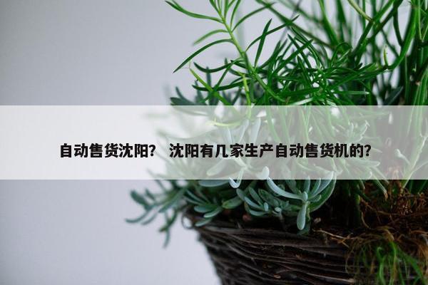 自动售货沈阳? 沈阳有几家生产自动售货机的? 自动售货沈阳? 沈阳有几家生产自动售货机的?