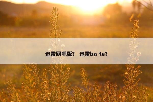 迅雷网吧版？ 迅雷ba te？