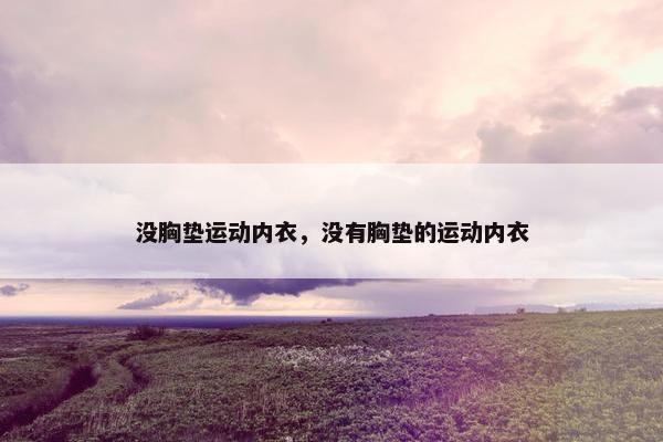 没胸垫运动内衣，没有胸垫的运动内衣